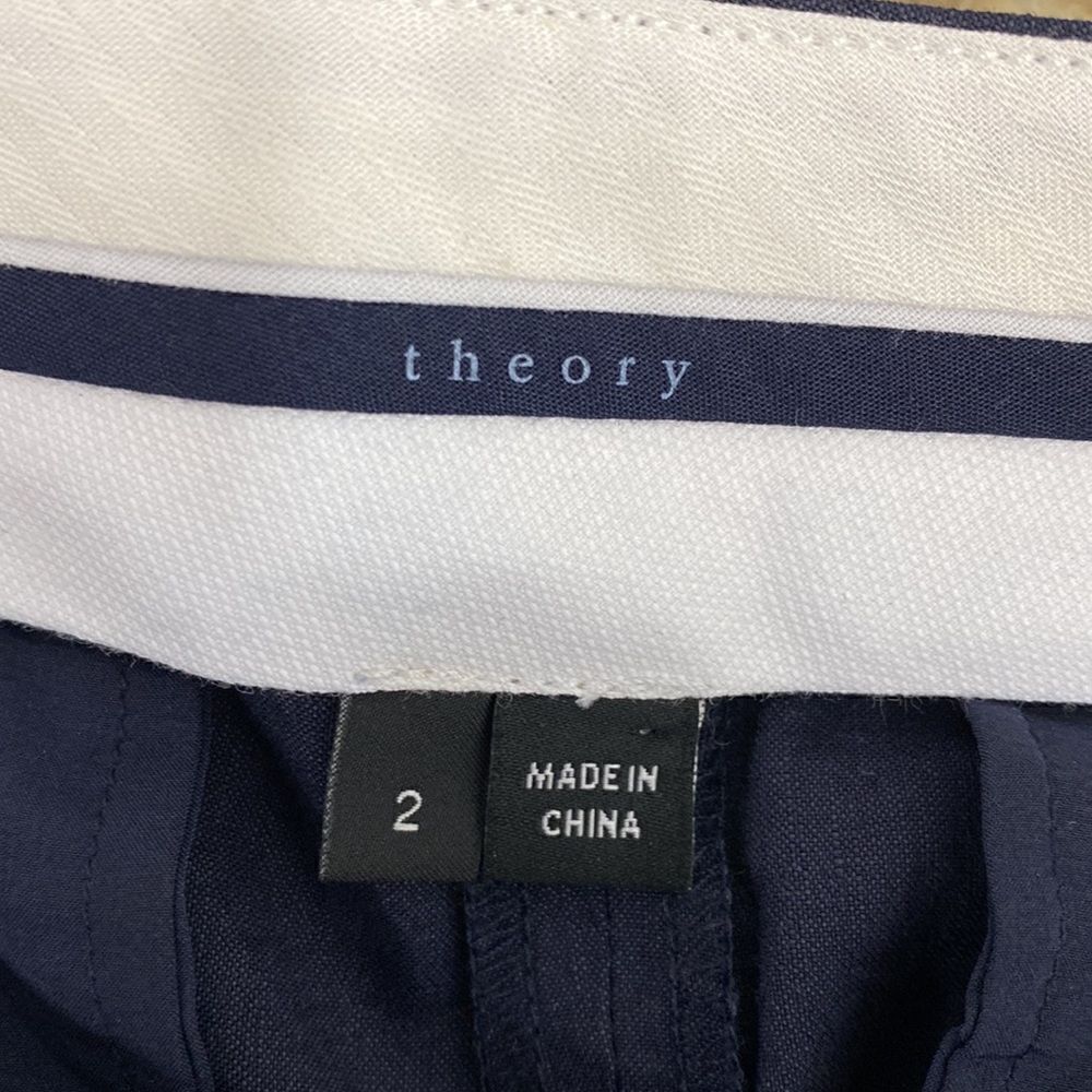 Theory Linen Blend Dark Gray High Rise Shorts size 2 - Picture 5 of 11